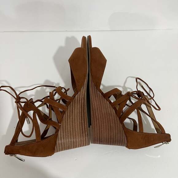 Franco Sarto Mollie Wedge Sandals Brown Size 10 - Picture 8 of 10